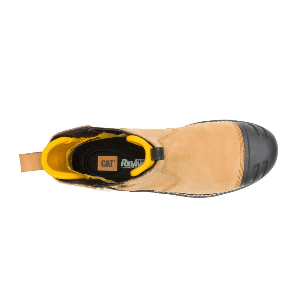 Caterpillar Men's Excavator PowerSpring Chelsea Composite Toe Boot Honey - Top View