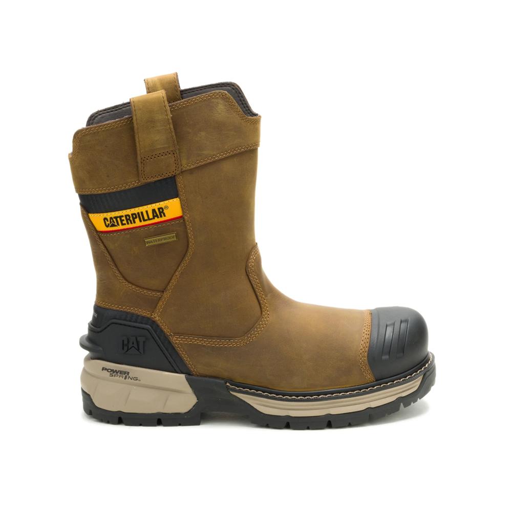 Caterpillar Men's Excavator PowerSpring Wellington Composite Toe Boot Pyramid - Lateral View