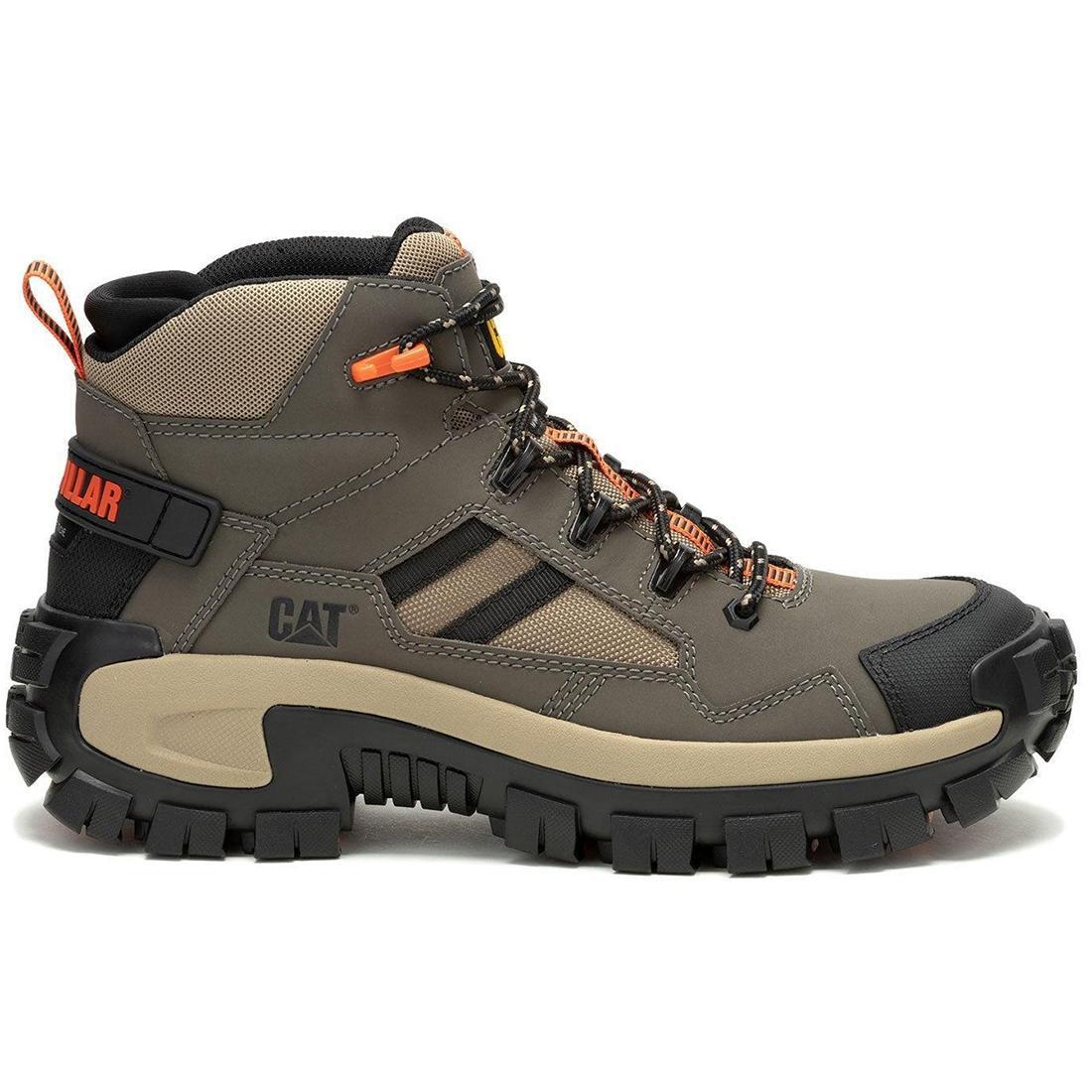 Caterpillar Invader Mid Vent Composite-Toe Work Boot Tan/Green Profile View