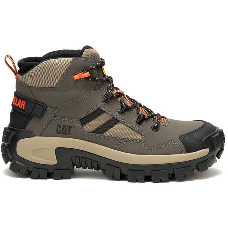 Caterpillar Invader Mid Vent Composite-Toe Work Boot Tan/Green Profile View