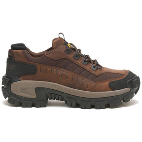 Caterpillar Invader Steel-Toe Work Shoe Dark Brown Profile View