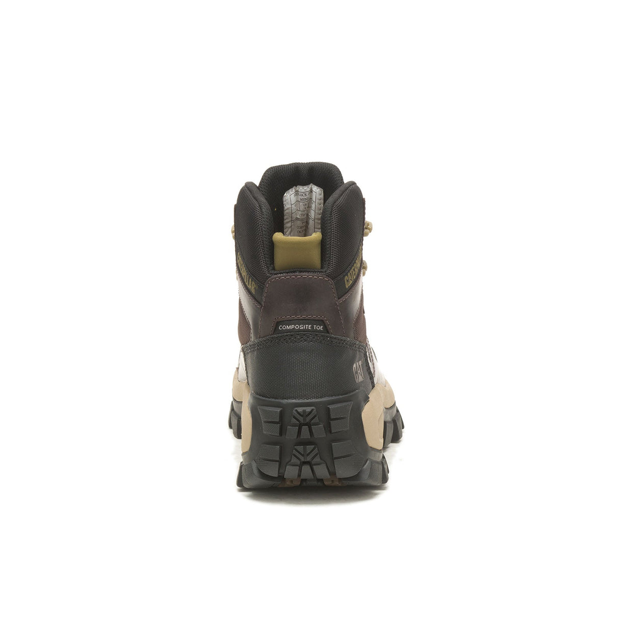 Caterpillar Invader Composite-Toe Waterproof Hiker Work Boot Brown P91541 Heel Image
