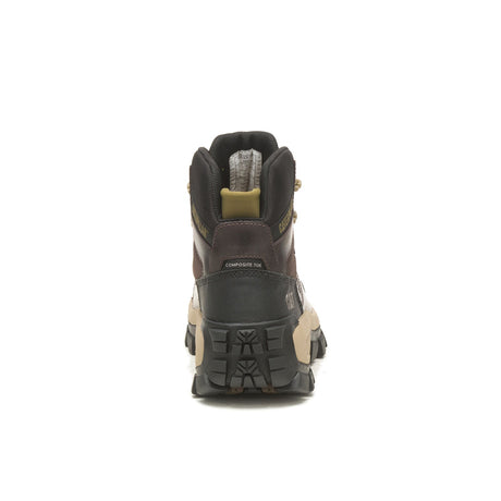 Caterpillar Invader Composite-Toe Waterproof Hiker Work Boot Brown P91541 Heel Image