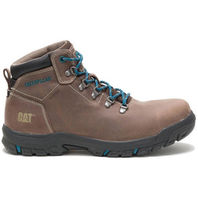 Caterpillar Mae Women’s Steel-Toe Waterproof Work Boot Light Brown Profile View