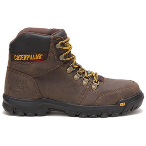 Caterpillar Outline Steel-Toe Work Boot Brown Profile View