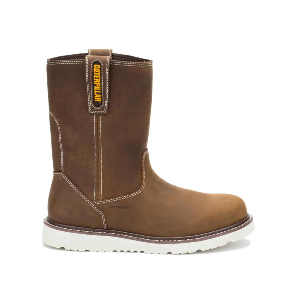 Caterpillar Men's Reclaimer Wedge 10-Inch Wellington Soft Toe Boot Pyramid - Lateral View