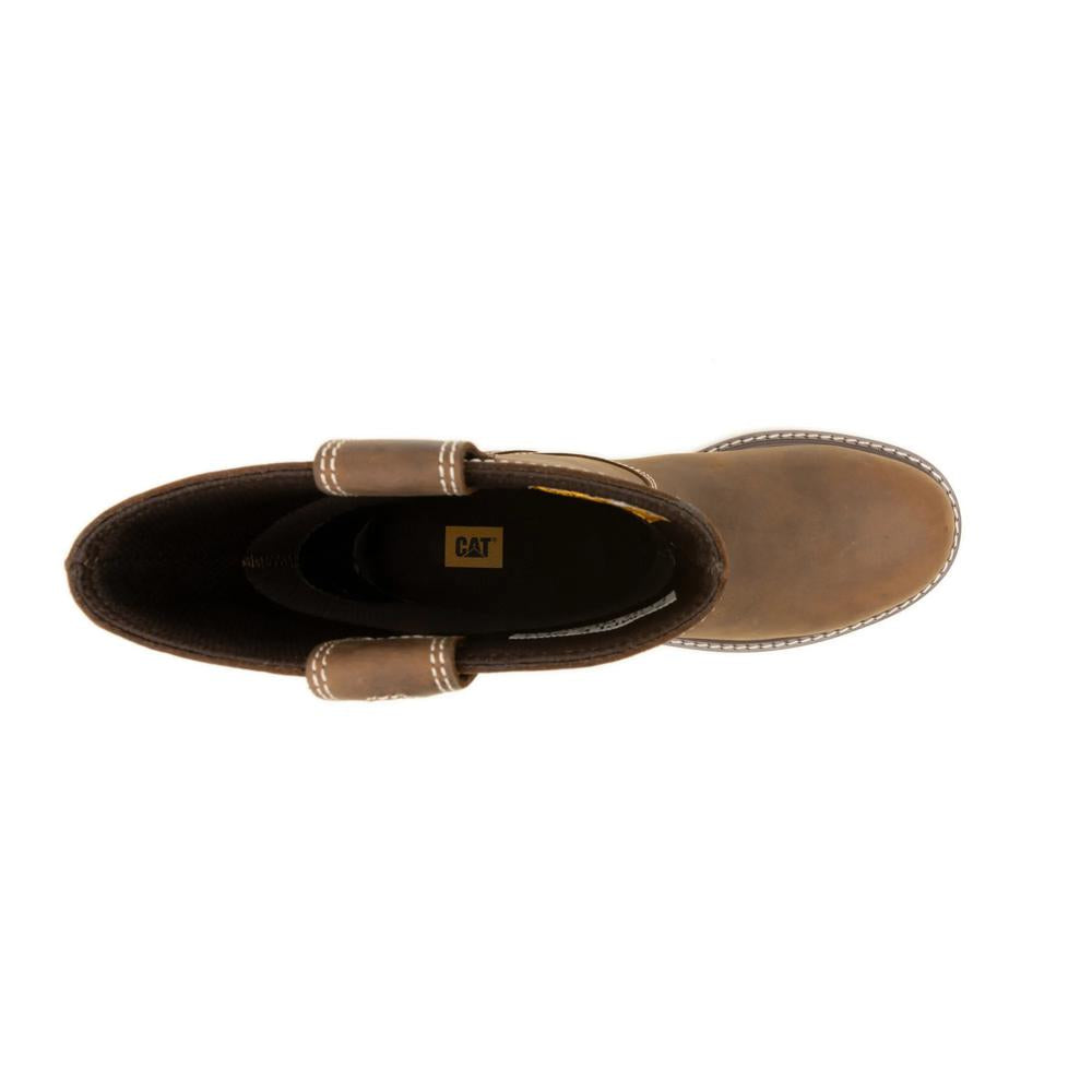 Caterpillar Men's Reclaimer Wedge 10-Inch Wellington Steel Toe Boot Pyramid - Top View