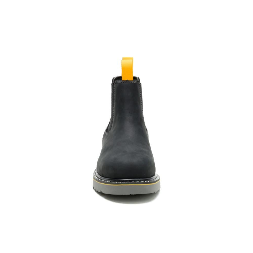 Caterpillar Men's Reclaimer Wedge Chelsea Steel Toe Boot Black - Front View