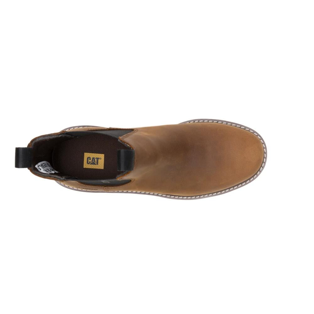 Caterpillar Men's Reclaimer Wedge Chelsea Steel Toe Boot Dark Brown - Top View