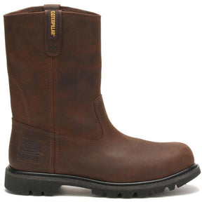 Caterpillar Revolver Steel-Toe Work Boot Dark Brown Profile View