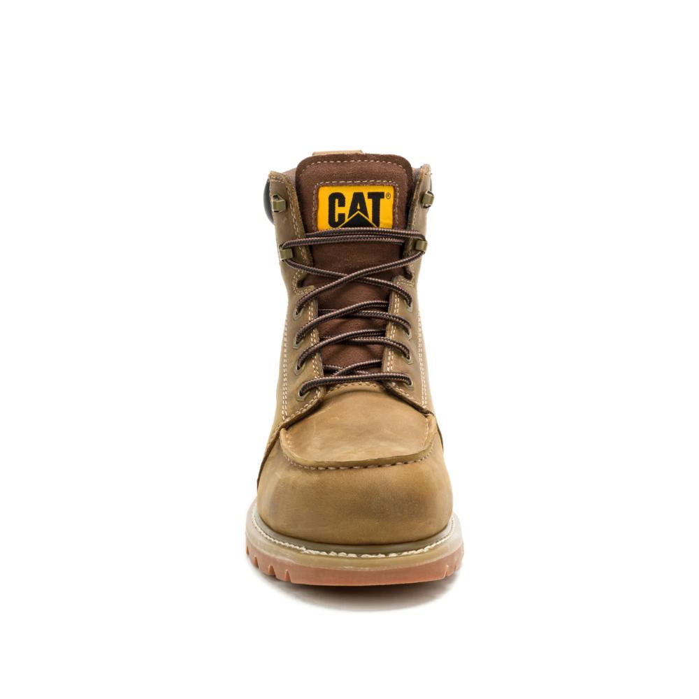 Caterpillar Men's Second Shift Grader Moc Toe Steel Toe Boot Dark Wheat - Front View