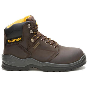 Caterpillar Striver Waterproof Steel-Toe Boots Brown Profile View
