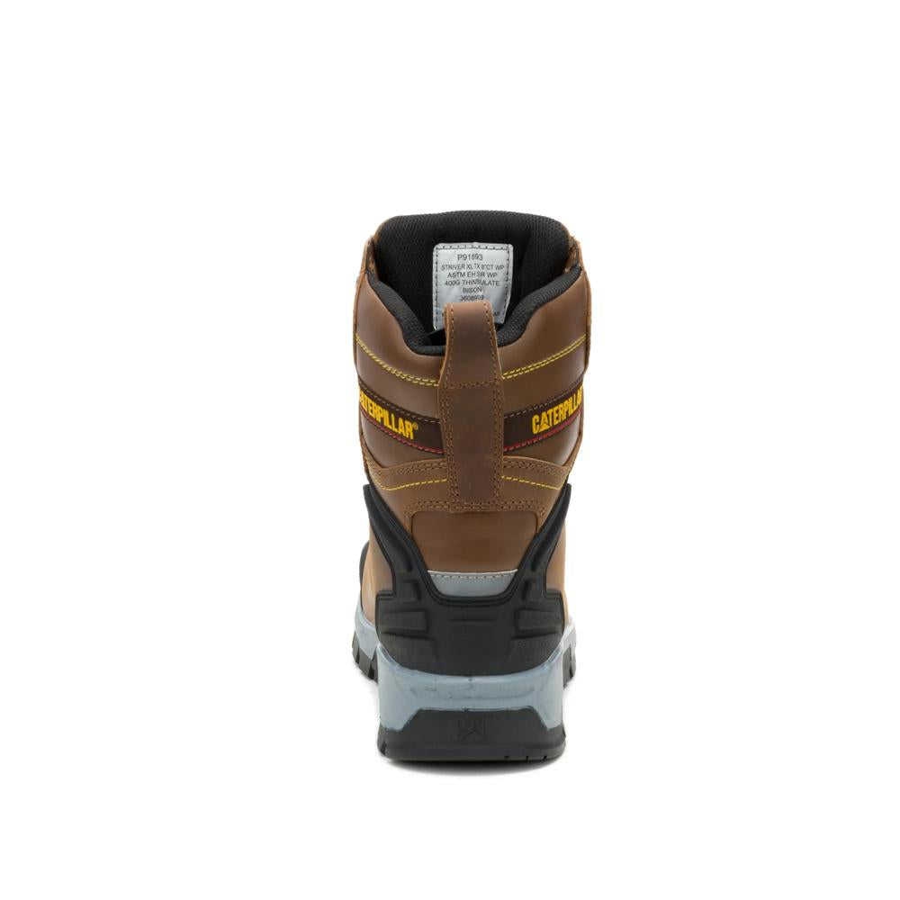 Caterpillar Men's Striver XL TX 8-Inch Composite Toe Boot Bison - Heel View