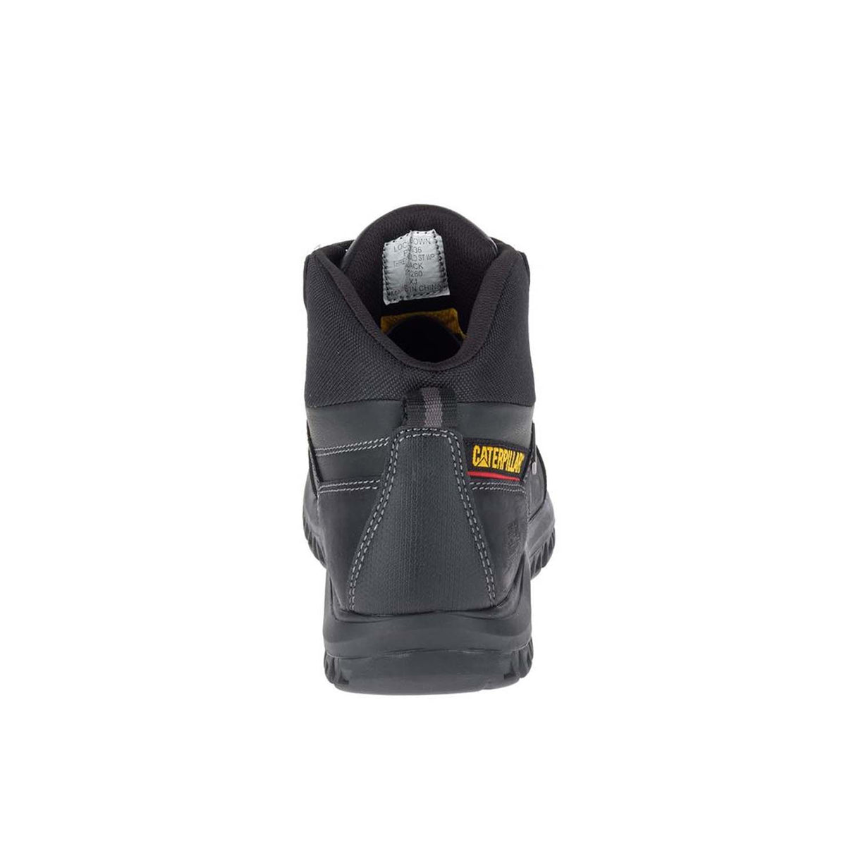 Caterpillar Threshold Steel-Toe Waterproof Work Boot Black P90936 Heel Image