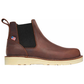 Danner Bull Run Chelsea 6" Soft Toe Work Boot Brown Profile View