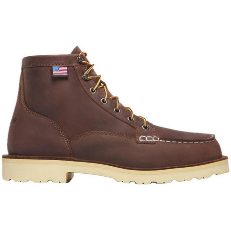 Danner Bull Run Moc Toe 6" Steel Toe Work Boot Brown Heel Profile View