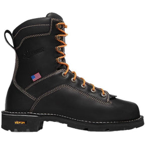 Danner Quarry USA 8" Soft Toe Work Boot Black Profile View