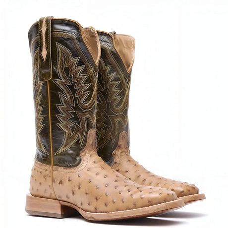 Durango PRCA Collection Full-Quill Ostrich Western Boot Antiqued Saddle Heel