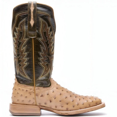 Durango PRCA Collection Full-Quill Ostrich Western Boot Antiqued Saddle Medial
