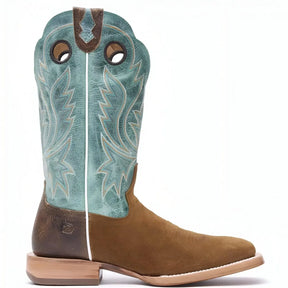 Durango PRCA Roughout Western Boot whiskey Tobacco And Aqua Medial