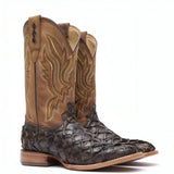 Durango Premium Exotics Dark Brown Pirarucu Western Boot Heel