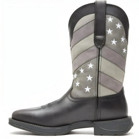 Durango Rebel Faded Black Flag Western Boot Side