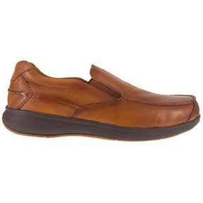 Florsheim Bayside Steel-Toe Slip On Work Shoe Cognac Profile View