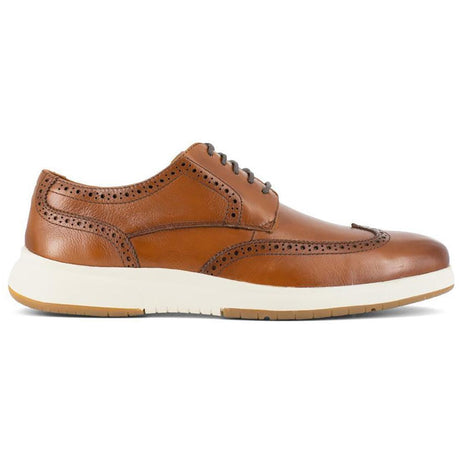 Florsheim Flair Work Steel-Toe Wingtip Oxford Work Shoe Cognac Profile View