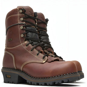 Georgia Boot AMP LT Logger Composite Toe Waterproof Work Boot Brown Medial