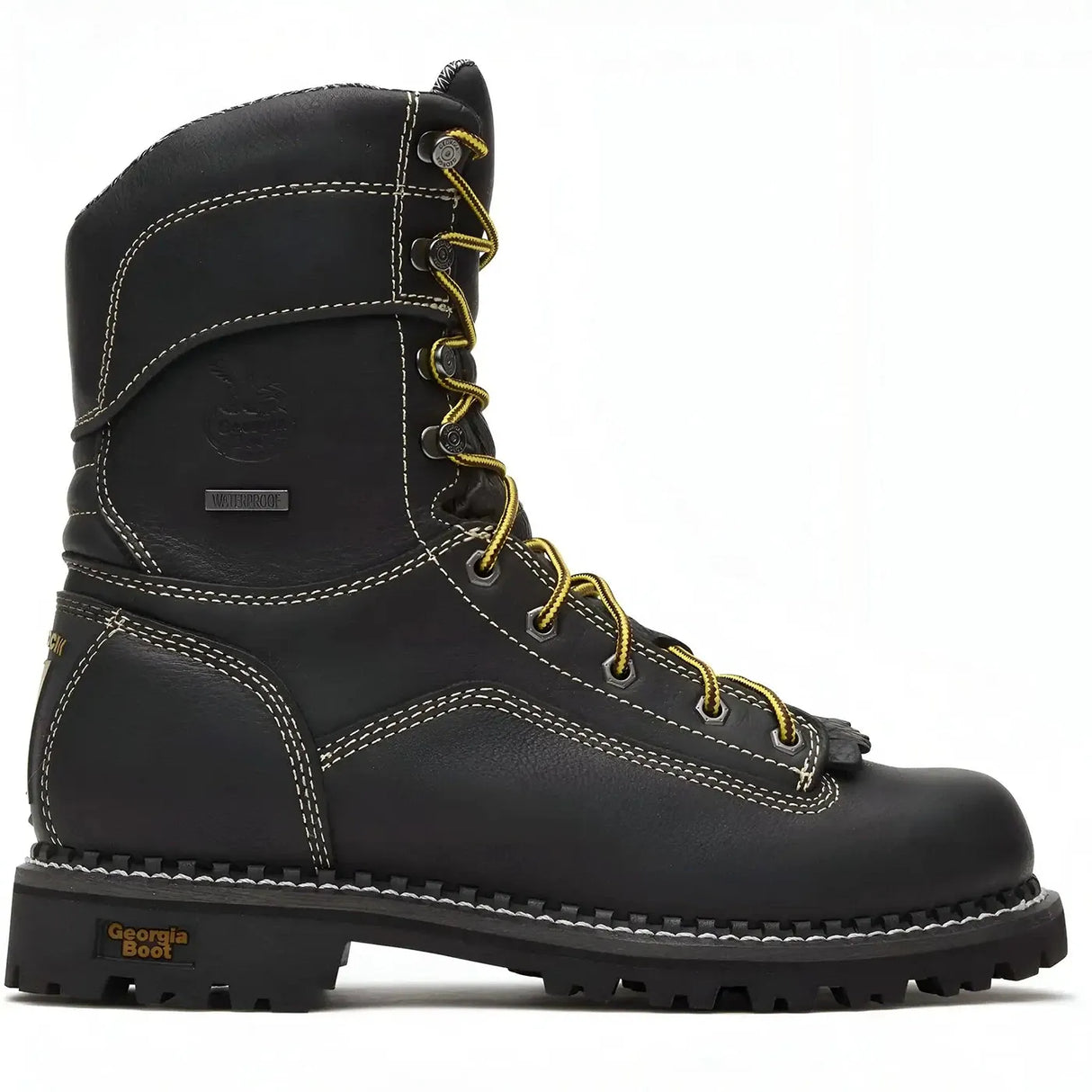 Georgia Boot AMP LT Logger Low Heel Waterproof Work Boot Black Cover