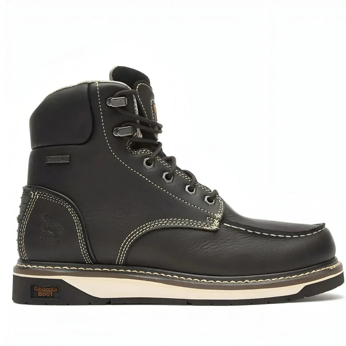 Georgia Boot AMP LT Wedge Waterproof Moc-Toe Work Boot Black Cover