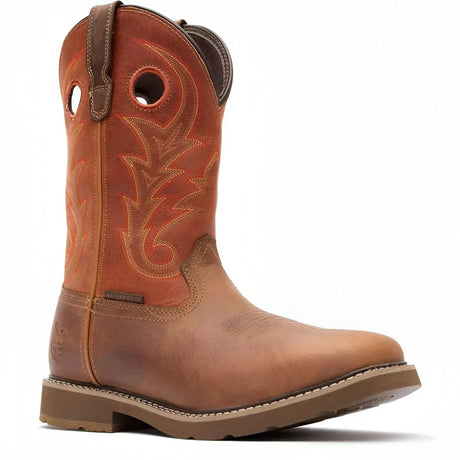 Georgia Boot Core 37 Western 11" Waterproof Pull-On Work Boot Brown Rust Inner