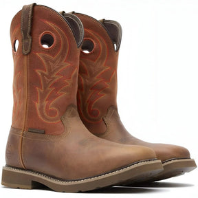 Georgia Boot Core 37 Western 11" Waterproof Pull-On Work Boot Brown Rust Medial