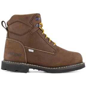 Iron Age Groundbreaker Steel-Toe Metguard 6 inch Work Boot Brown Profile View