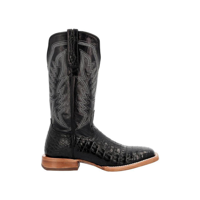 PRCA Collection Caiman Belly Western Boot Black DDB0470 Profile View