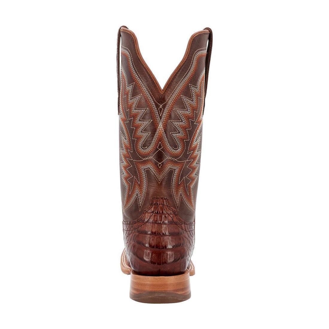 PRCA Collection Caiman Belly Western Boot DDB0471 Heel View