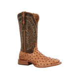 PRCA Collection Full-Quill Ostrich Western Boot Antiqued Saddle DDB0472 Side View