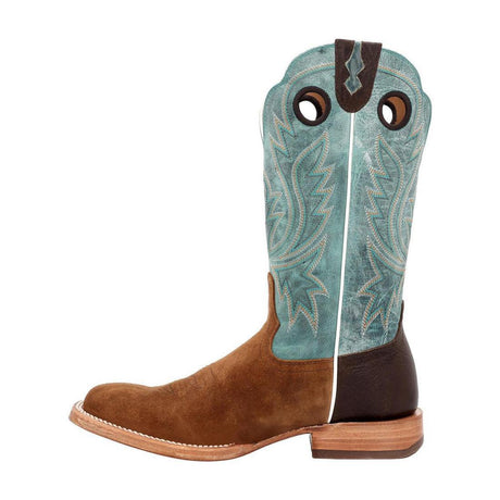 PRCA Roughout Western Boot whiskey Tobacco And Aqua DDB0467