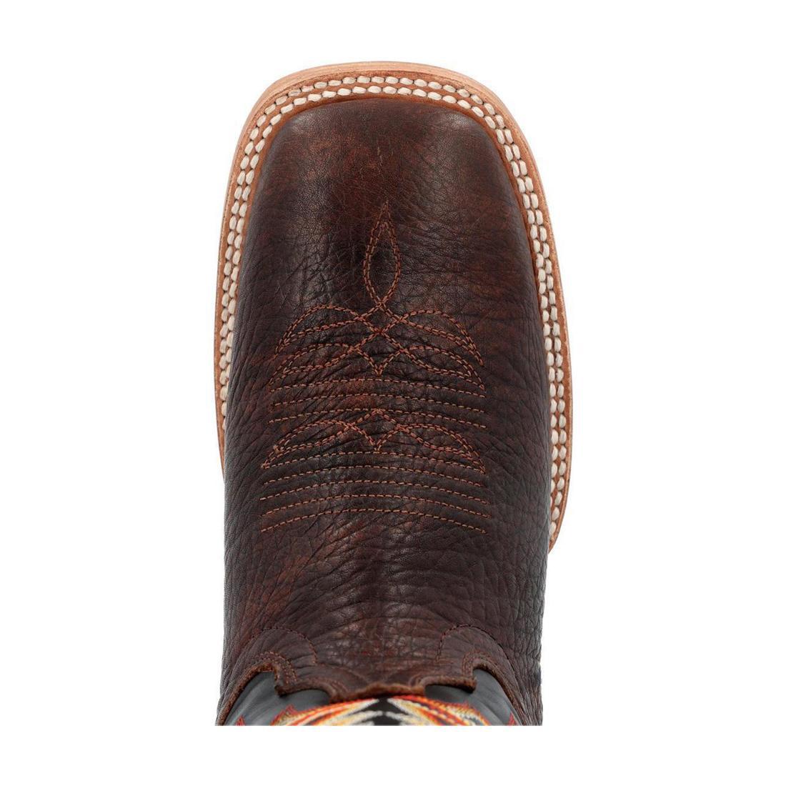 PRCA Collection Shrunken Bullhide Western Boot Chestnut & Black DDB0466 Toe View