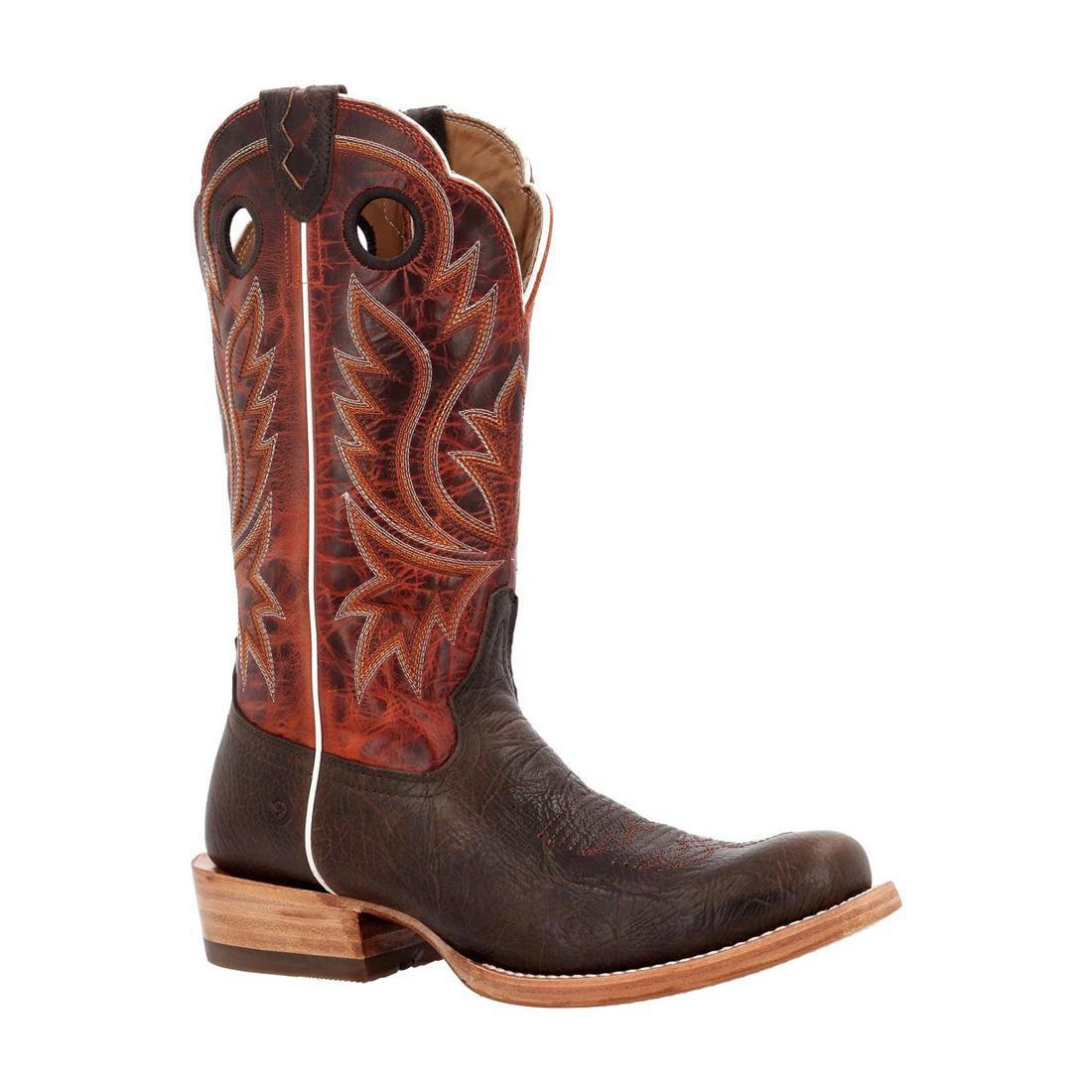 PRCA Collection Shrunken Bullhide Western Boot Nicotine & Burnt Sienna DDB0464 Profile View