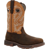 Georgia Boot Carbo-Tec FLX 11" Waterproof Pull On Work Boot Brown-Orange GB00671 Side Image