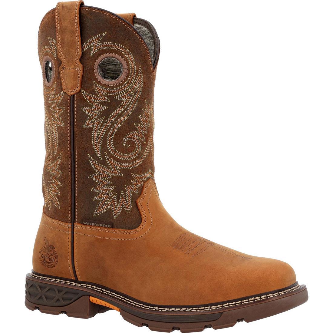 Georgia Boot Carbo-Tec FLX Alloy Toe Waterproof Pull-on Work Boot Brown GB00621 Side Image