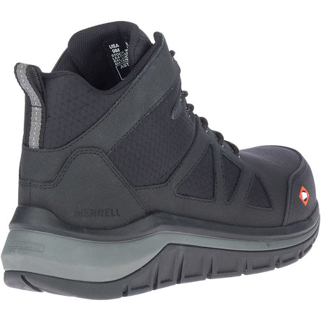 Fullbench Speed Mid Men's Carbon-Fiber Work Boots Black-Men's Work Boots-Merrell-Steel Toes