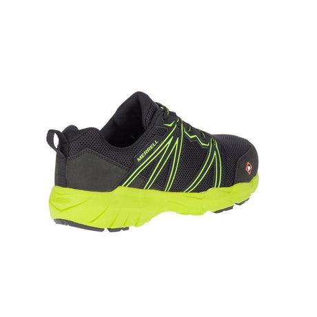 Fullbench Superlite Men's Alloy-Toe Work Shoes Black/Lime-Men's Work Shoes-Merrell-Steel Toes