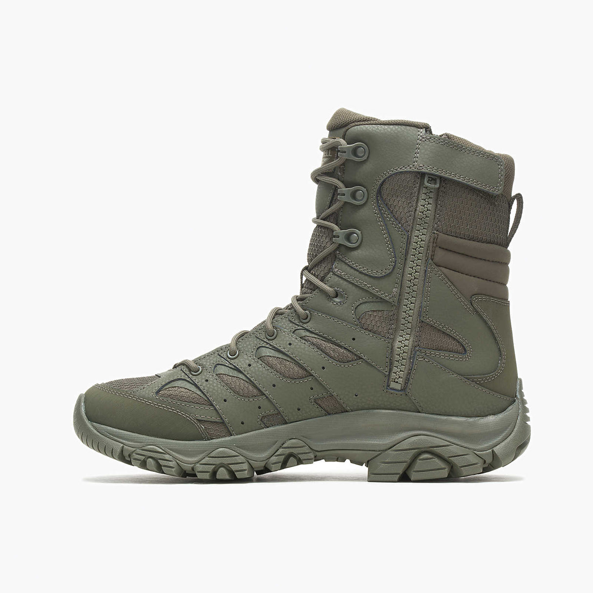 Moab 3 8" Zip Men's Tactical Work Boots Tactical Dark Olive-Men's Tactical Work Boots-Merrell-Steel Toes