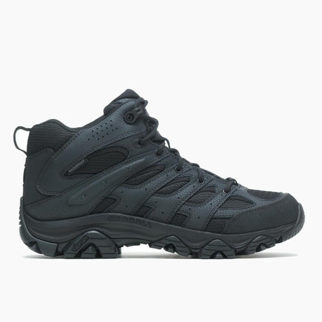 Moab 3 Mid Men's Tactical Work Boots Wp Tactical Black-Men's Tactical Work Boots-Merrell-3.5-M-BLACK-Steel Toes