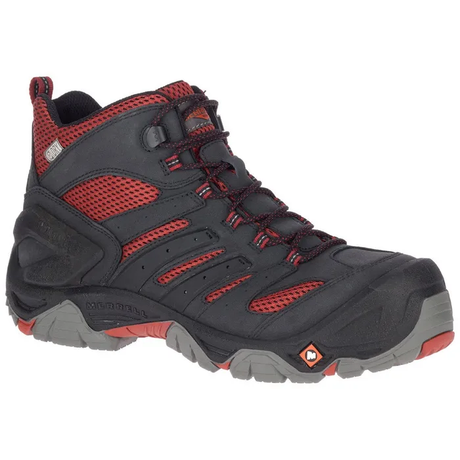 Strongfield Mid Men's Composite-Toe Work Boots Wp Black-Men's Work Boots-Merrell-7-M-BLACK-Steel Toes