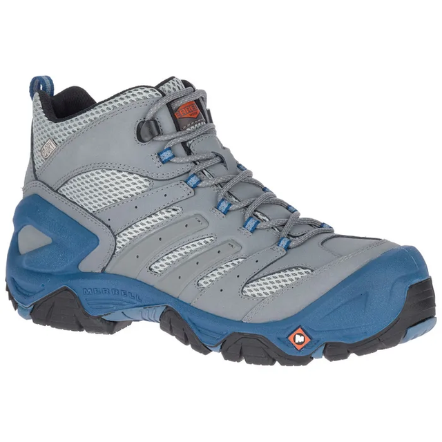 Strongfield Mid Men's Composite-Toe Work Boots Wp Grey-Men's Work Boots-Merrell-7-M-GREY-Steel Toes