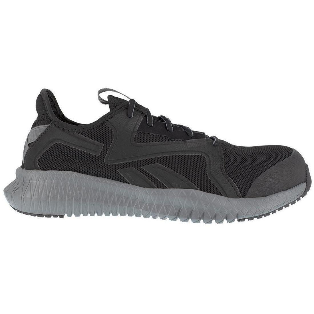 Reebok Work Flexagon 3.0 Composite-Toe Athletic Work Shoe Black/Gray Profile View