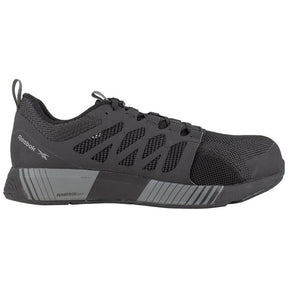Reebok Work Women's Fusion Flexweave™ Composite-Toe Athletic Work Shoe Black/Grey Profile View